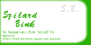 szilard bink business card